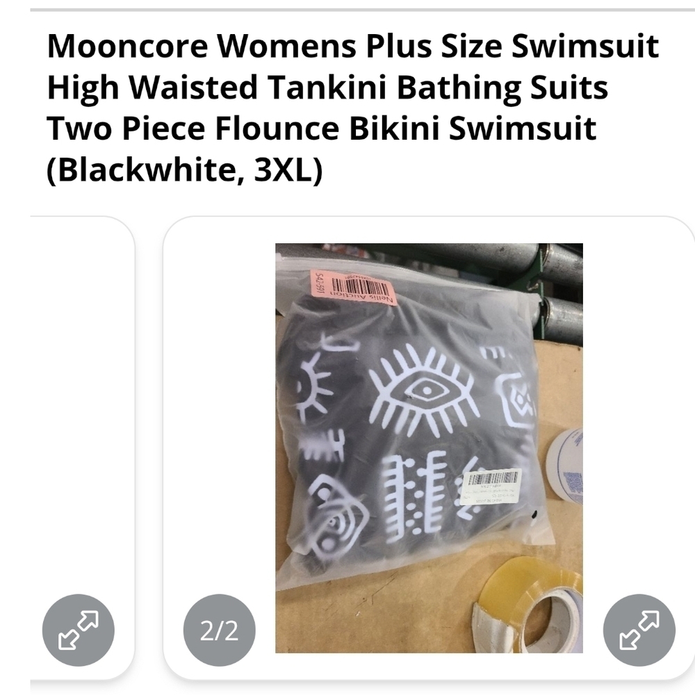 MOONCORE - 3X Black & White Tankini Swimwear - Picture 10 of 11